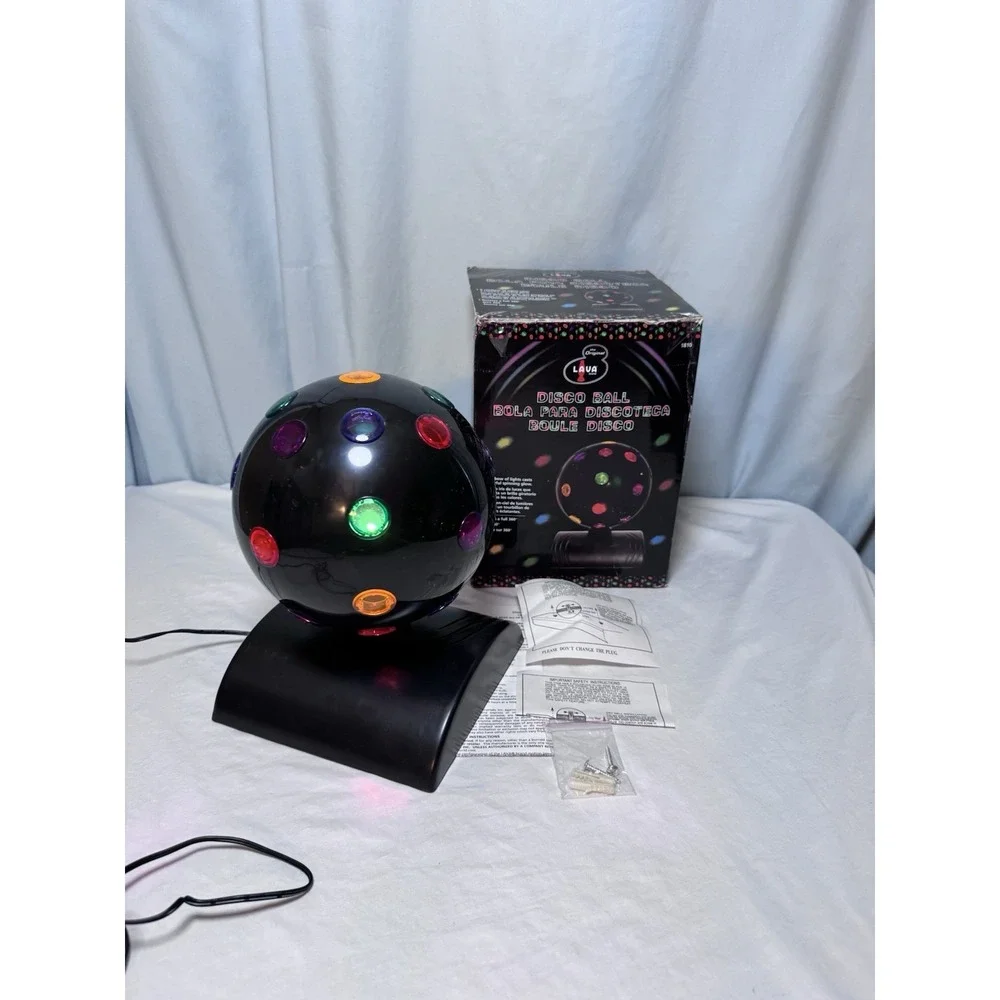 Lava Disco Ball 1810 Rotating Colorful Light Stage Effect Tested Working Box